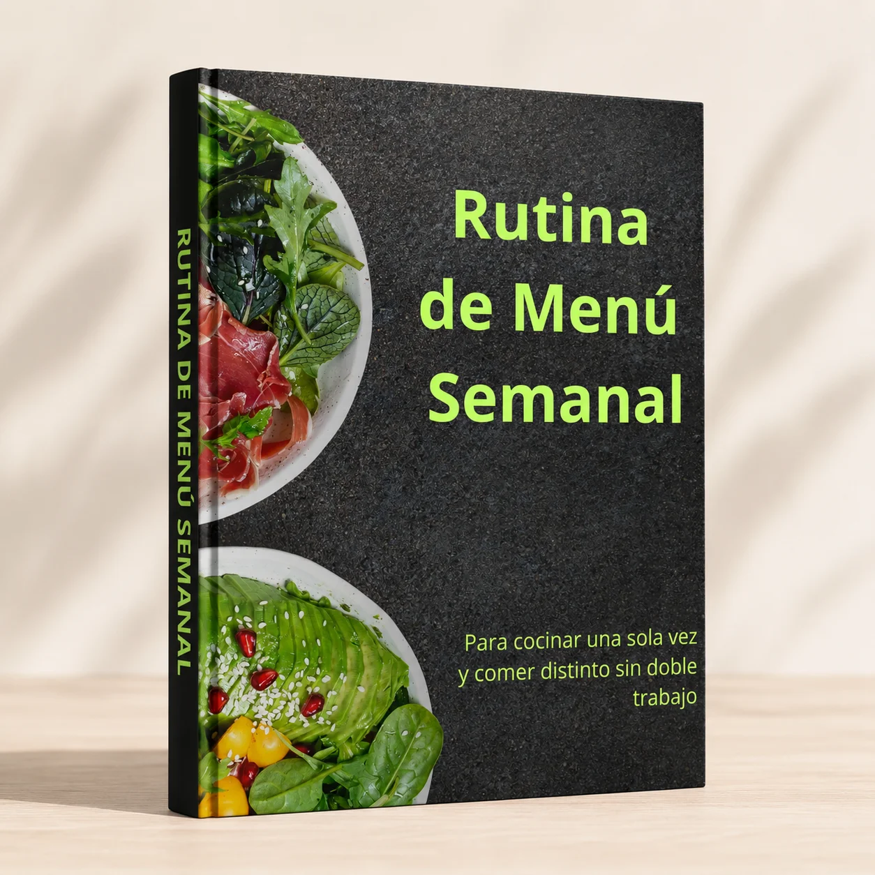 Mockup de plantilla de menú semanal en portapapeles con tarjetas de recetas
