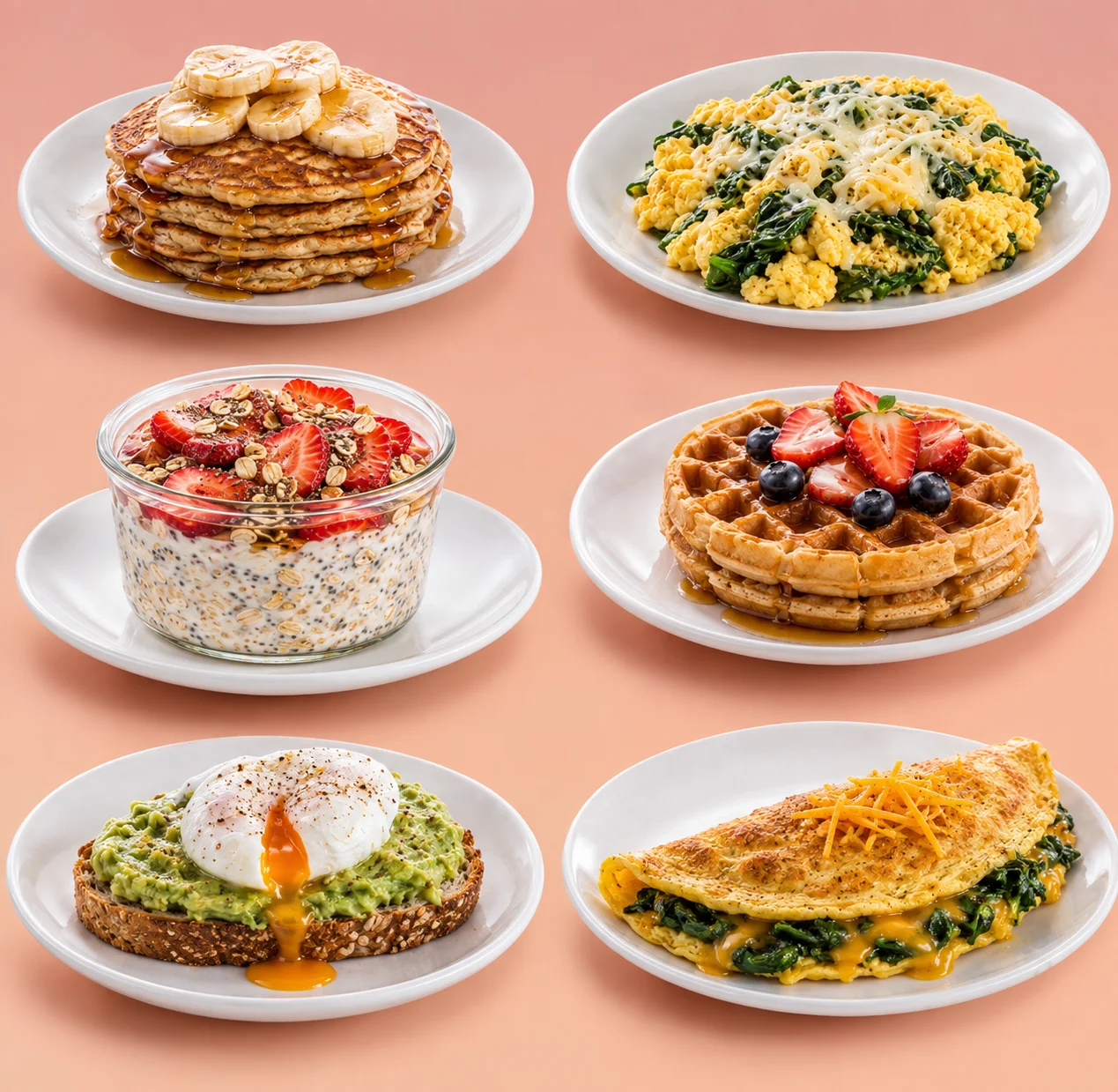 Desayunos bajos en FODMAP: tortitas de plátano, avena con fresas y batido verde