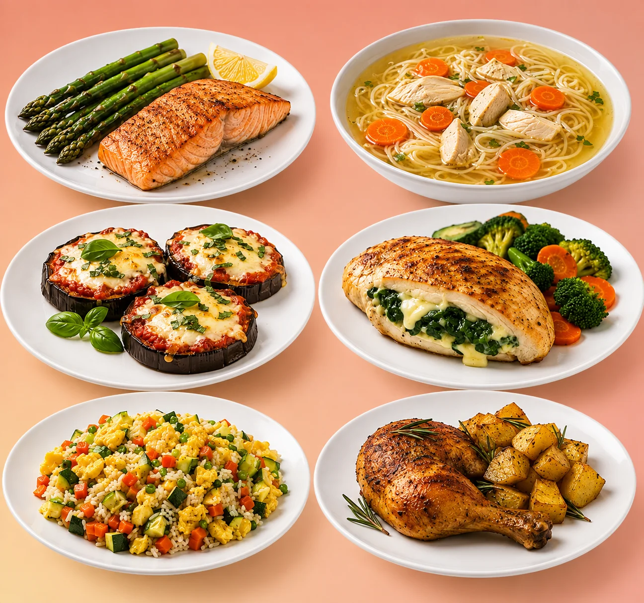 Cenas ligeras bajas en FODMAP: salmón con espárragos, pescado en papillote y sopa de verduras
